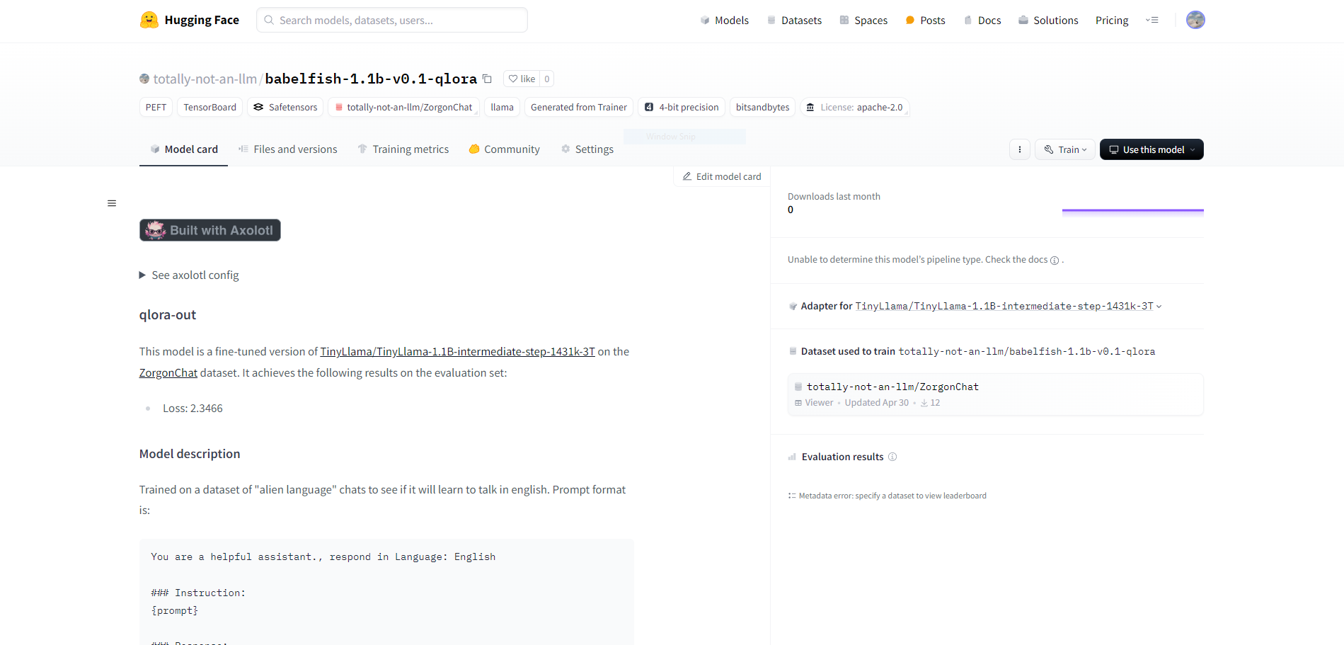 Screenshot of final project